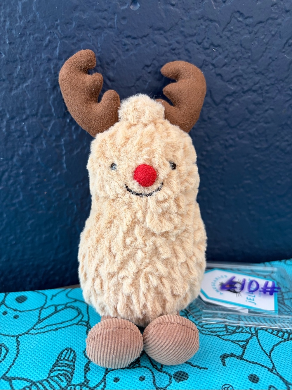 #017 Authentic Jellycat Small Amuseable Peanut Reindeer NWT - Retired & Rare